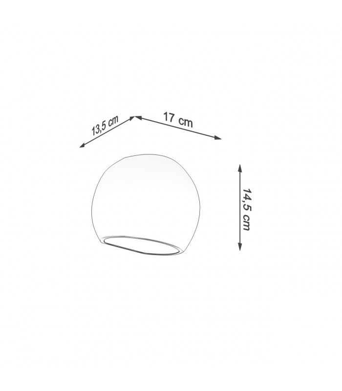 Globe Up & Down Wall Lamp White 17cm-4