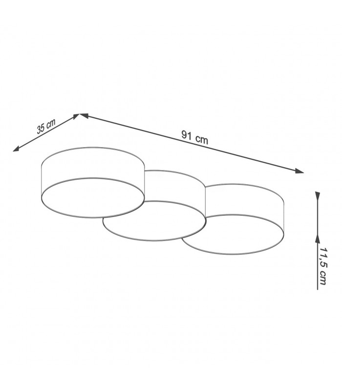 Circle Decorative Flush Ceiling Light White 91cm-4
