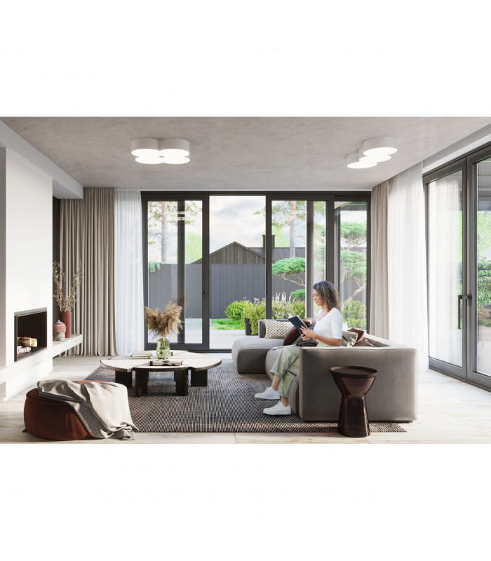Circle Decorative Flush Ceiling Light White 64.5cm-5