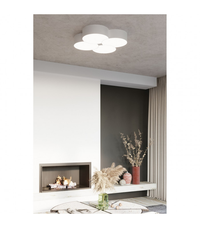 Circle Decorative Flush Ceiling Light White 64.5cm-7