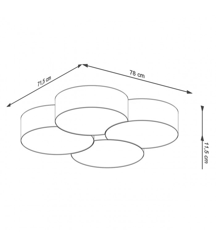 Circle Decorative Flush Ceiling Light White 78cm-4