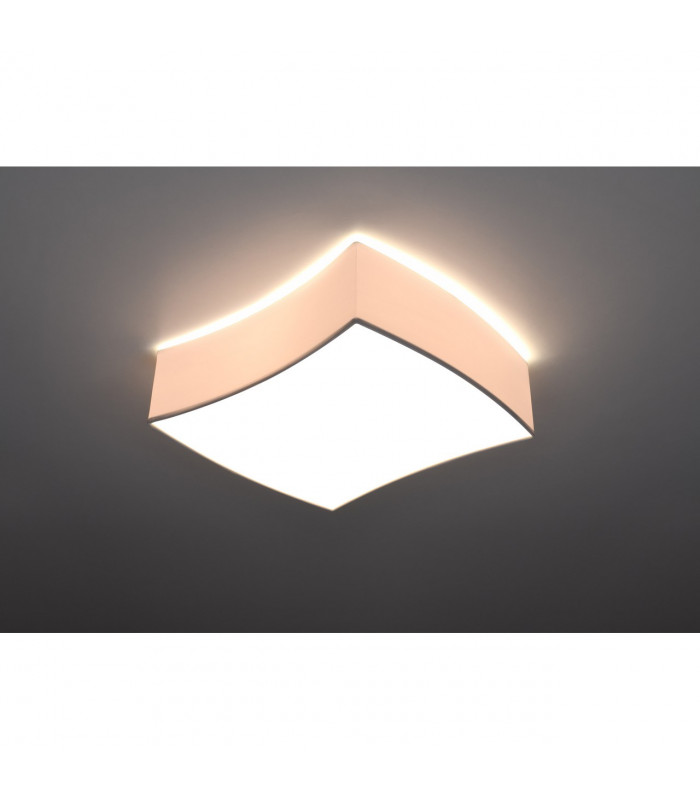 Square Decorative Flush Ceiling Light White 39cm-3