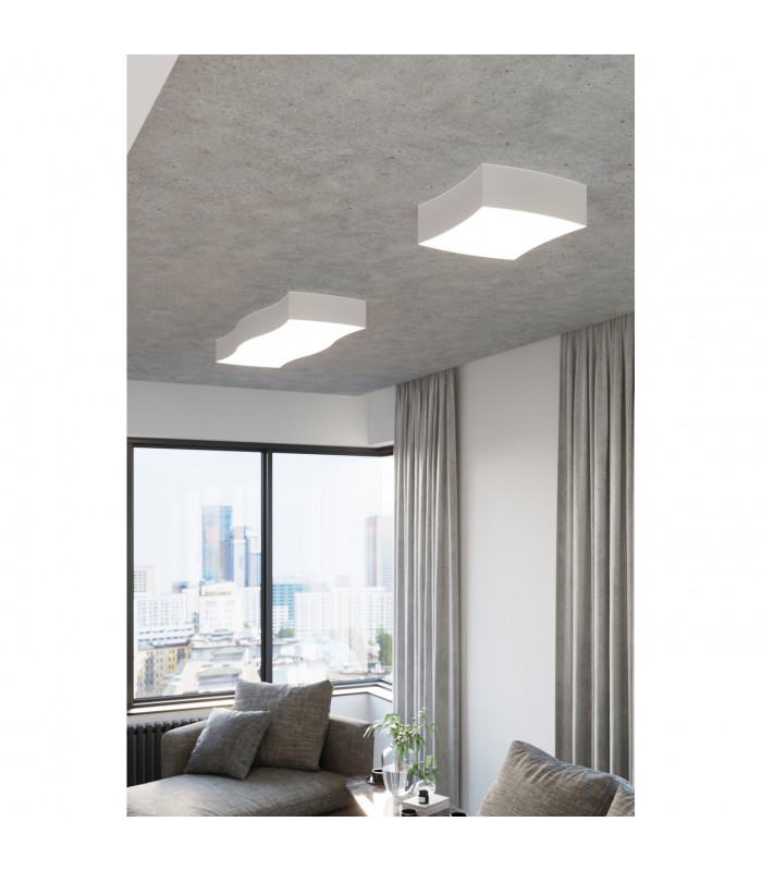 Square Decorative Flush Ceiling Light White 39cm-7