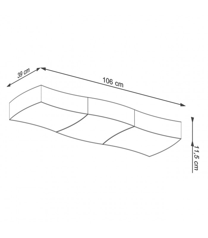 Square Decorative Flush Ceiling Light White 106cm-7