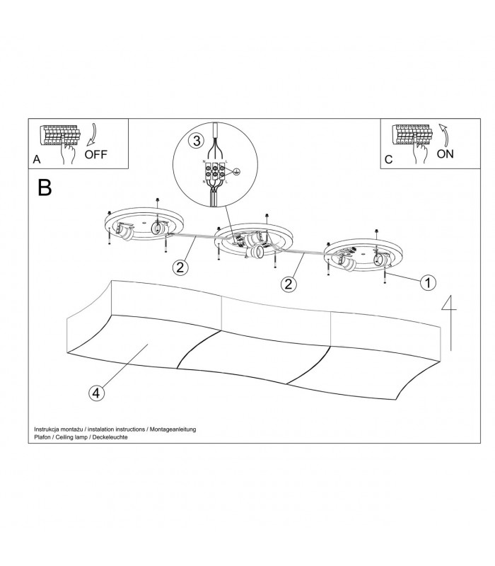 Square Decorative Flush Ceiling Light White 106cm-8