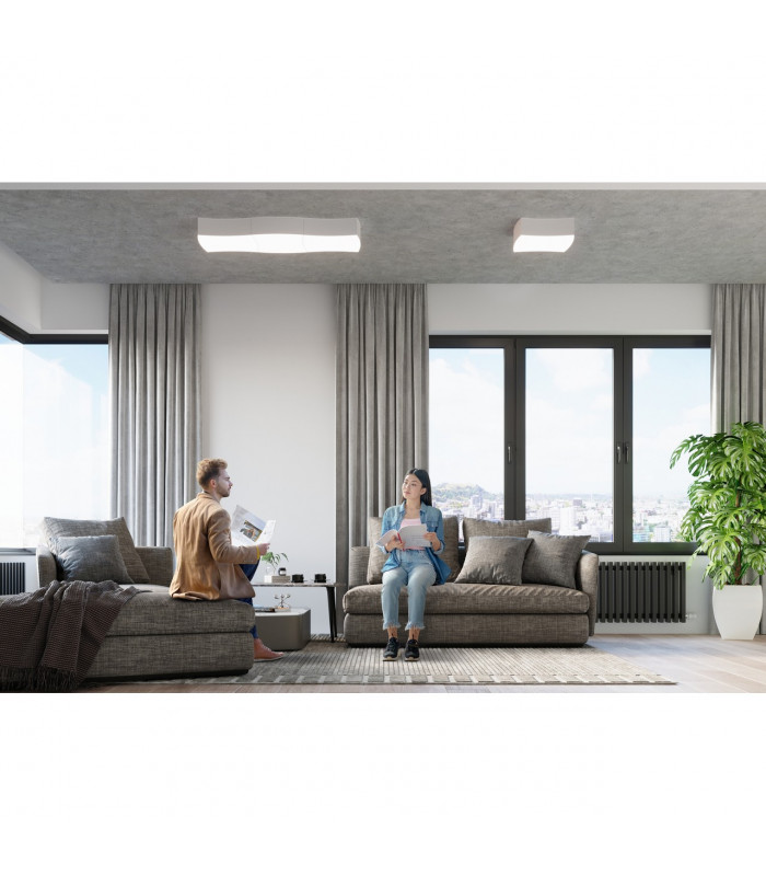 Square Decorative Flush Ceiling Light White 106cm-9