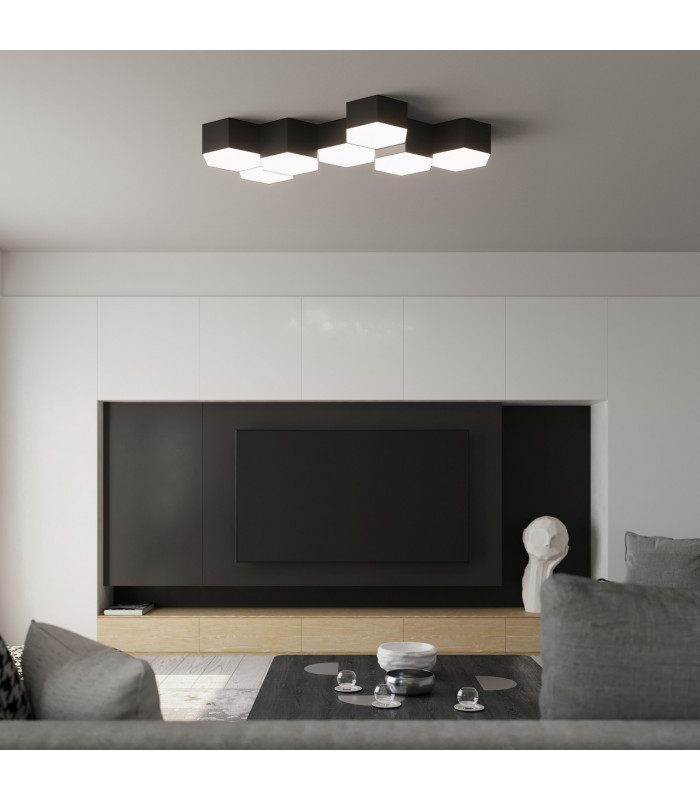 Sunde Decorative Flush Ceiling Light Black 13.5cm-8