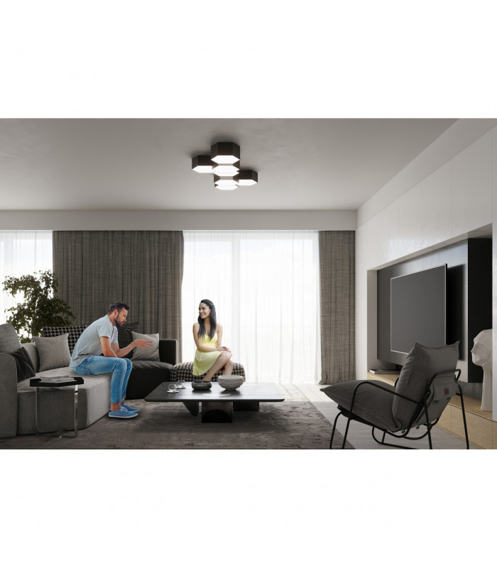 Sunde Decorative Flush Ceiling Light Black 13.5cm-9