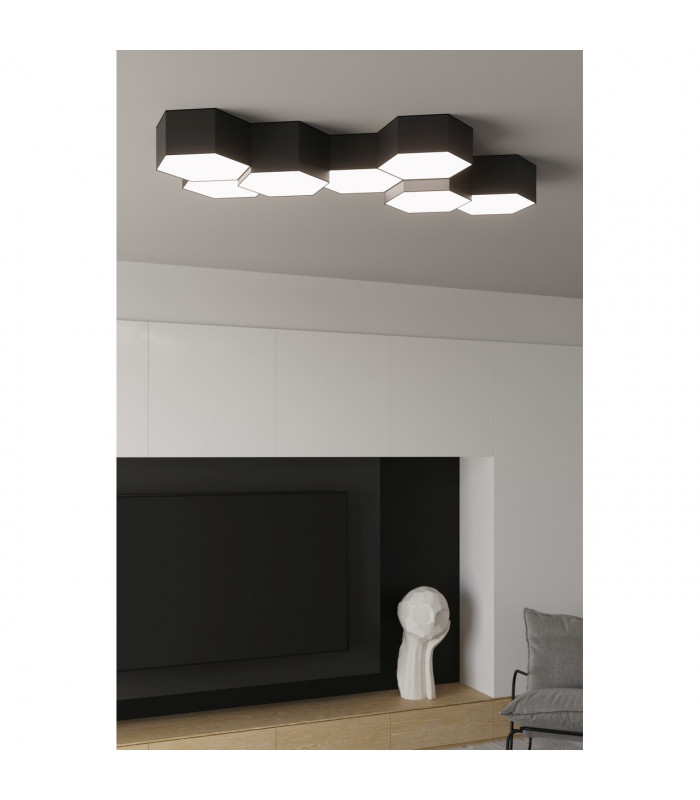 Sunde Decorative Flush Ceiling Light Black 13.5cm-10