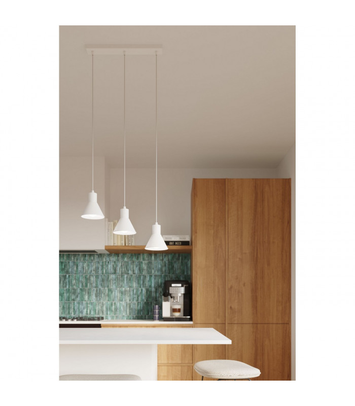 Taleja Dome Pendant Ceiling Light White 1x E27-7