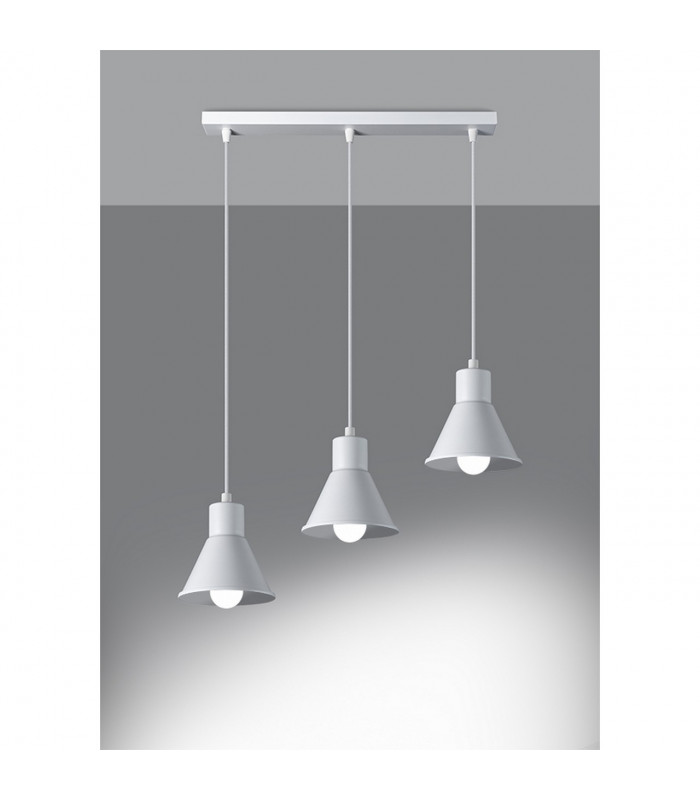 Taleja Bar Pendant Ceiling Light White 3x E27-3