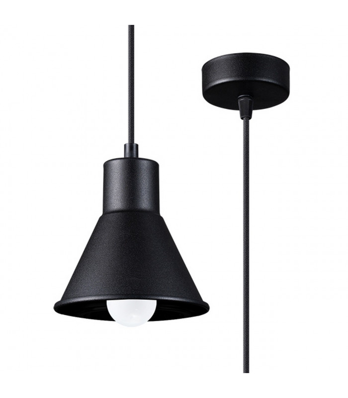 Taleja Dome Pendant Ceiling Light Black 1x E27-1