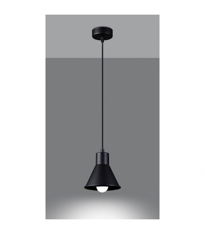Taleja Dome Pendant Ceiling Light Black 1x E27-3