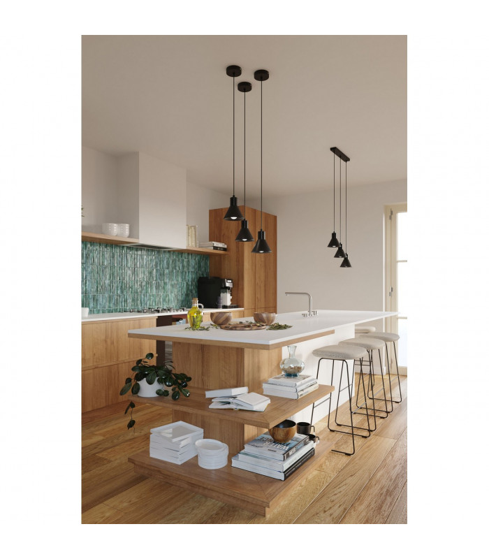 Taleja Dome Pendant Ceiling Light Black 1x E27-6