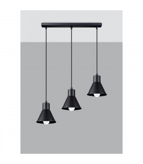 Taleja Bar Pendant Ceiling Light Black 3x E27-2