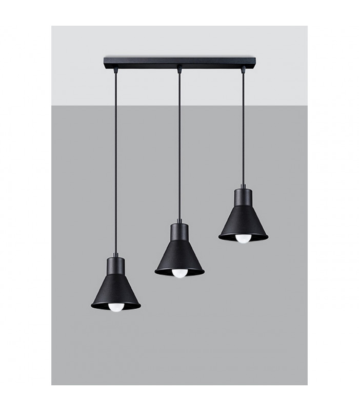 Taleja Bar Pendant Ceiling Light Black 3x E27-2