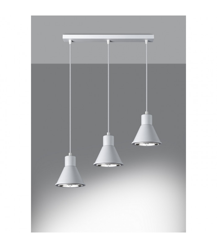 Taleja Bar Pendant Ceiling Light White 3x ES111-3