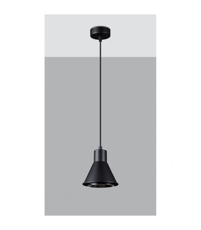 Taleja Dome Pendant Ceiling Light Black 1x ES111-2