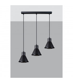 Taleja Bar Pendant Ceiling Light Black 3x ES111-2