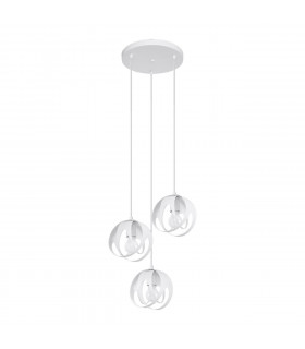 Tulos Cluster Pendant Ceiling Light White 3x E27-1