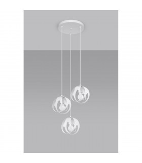 Tulos Cluster Pendant Ceiling Light White 3x E27-2
