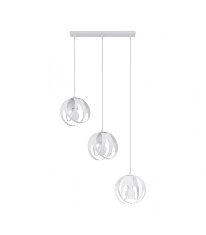 Tulos Bar Pendant Ceiling Light White 3x E27-1