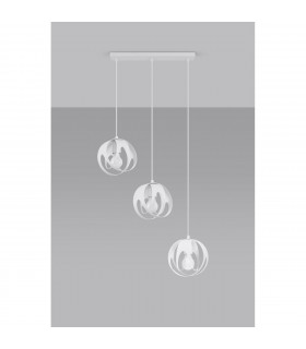 Tulos Bar Pendant Ceiling Light White 3x E27-2