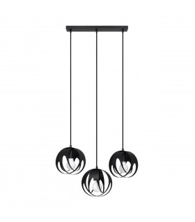 Tulos Bar Pendant Ceiling Light Black 3x E27-1
