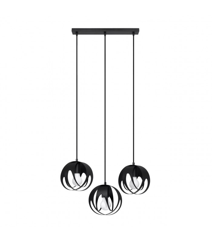 Tulos Bar Pendant Ceiling Light Black 3x E27-1