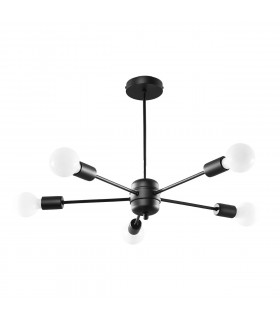 Lango Multi Arm Semi Flush Ceiling light Black 5x E27-1