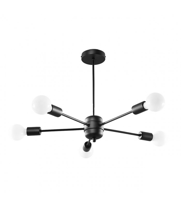 Lango Multi Arm Semi Flush Ceiling light Black 5x E27-1