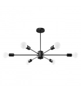 Lango Multi Arm Semi Flush Ceiling light Black 6x E27-1