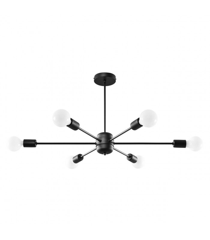 Lango Multi Arm Semi Flush Ceiling light Black 6x E27-1