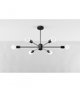 Lango Multi Arm Semi Flush Ceiling light Black 6x E27-2