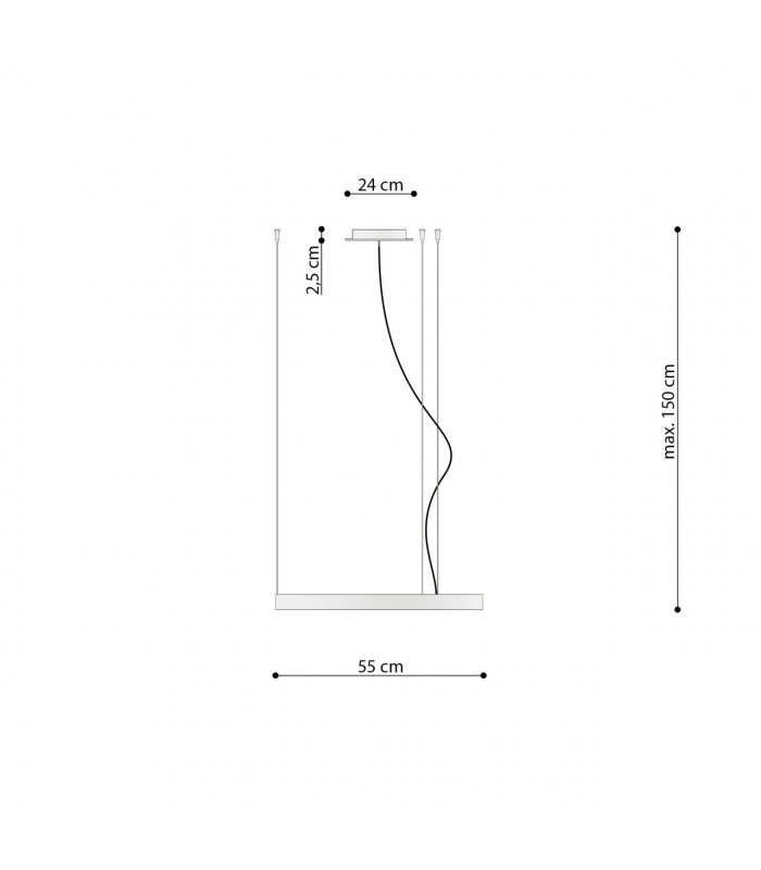 Rio Integrated LED Ring Pendant Ceiling Light Black 3000K 3870lm-2