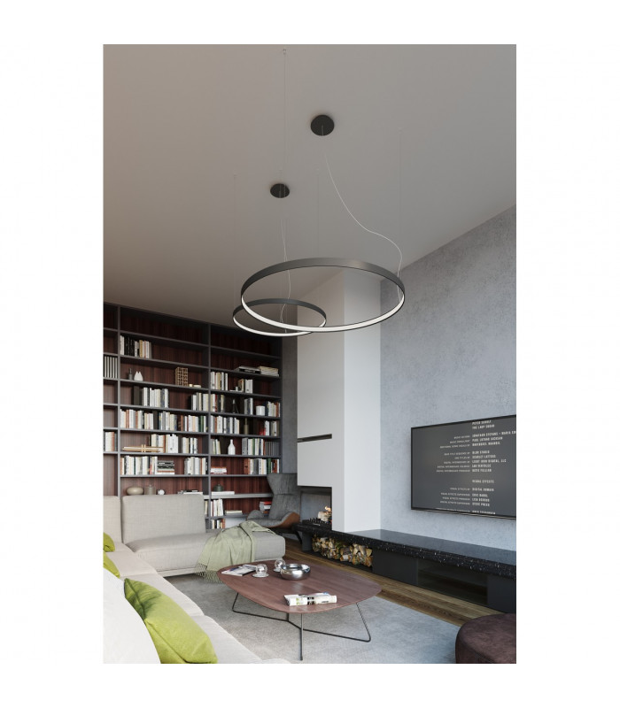 Rio Integrated LED Ring Pendant Ceiling Light Black 4000K 7820lm-5