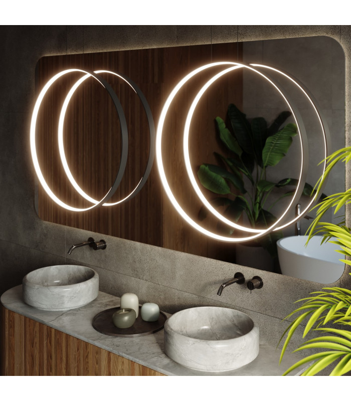 Rio Integrated LED Circle Pendant Ceiling Light Black 3000K 5520lm-5