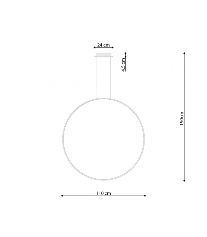 Rio Integrated LED Circle Pendant Ceiling Light Black 4000K 7820lm-2
