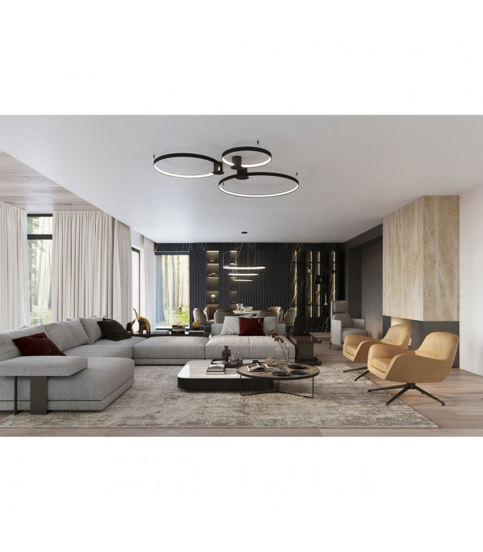 Rio Integrated LED Pendant Ceiling Light Black 3000K 17210lm-5