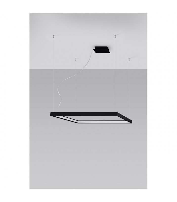 Nelya Integrated LED Square Pendant Ceiling Light Black 3000K 5757lm-2