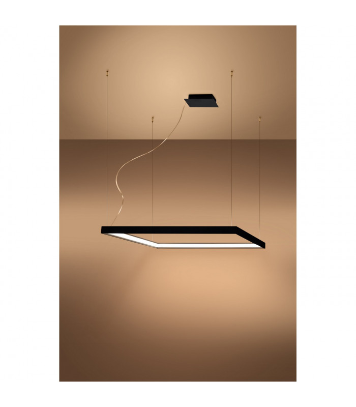 Nelya Integrated LED Square Pendant Ceiling Light Black 3000K 5757lm-3