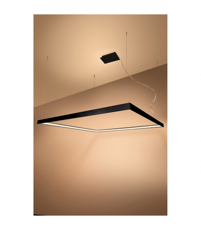 Nelya Integrated LED Square Pendant Ceiling Light Black 3000K 5757lm-4