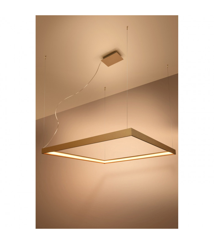 Nelya Integrated LED Square Pendant Ceiling Light Gold 3000K 5757lm-4