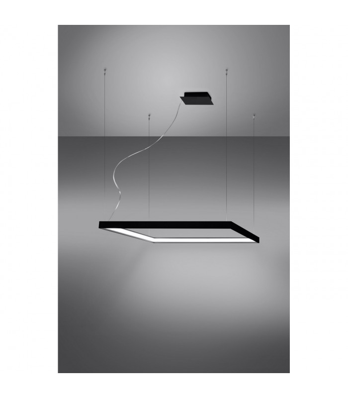 Nelya Integrated LED Square Pendant Ceiling Light Black 4000K 5757lm-3