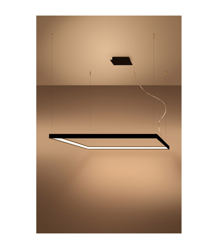 Nelya Integrated LED Square Pendant Ceiling Light Black 3000K 8096lm-3
