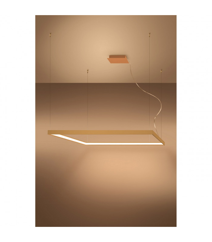 Nelya Integrated LED Square Pendant Ceiling Light Gold 3000K 8096lm-3