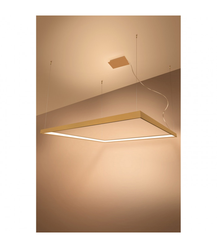 Nelya Integrated LED Square Pendant Ceiling Light Gold 3000K 8096lm-4