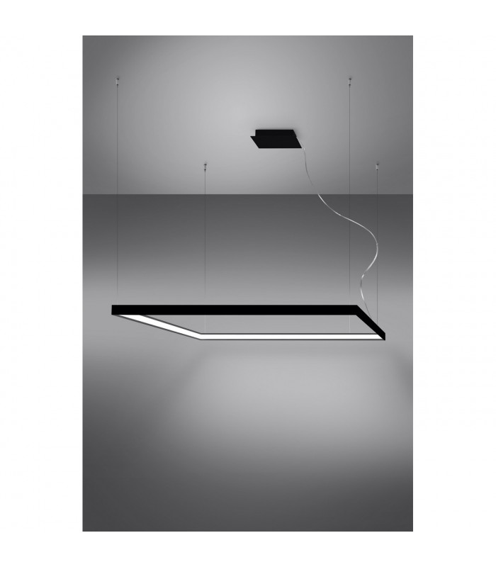 Nelya Integrated LED Square Pendant Ceiling Light Black 4000K 8096lm-3