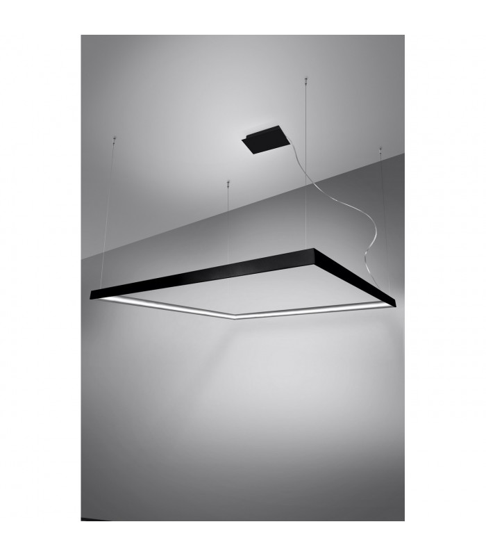 Nelya Integrated LED Square Pendant Ceiling Light Black 4000K 8096lm-4