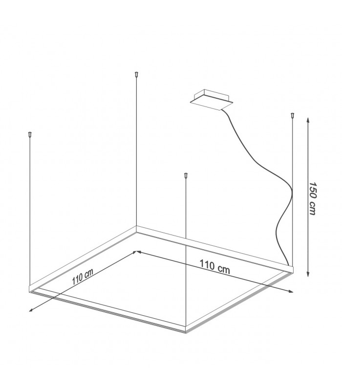 Nelya Integrated LED Square Pendant Ceiling Light Black 4000K 8096lm-6